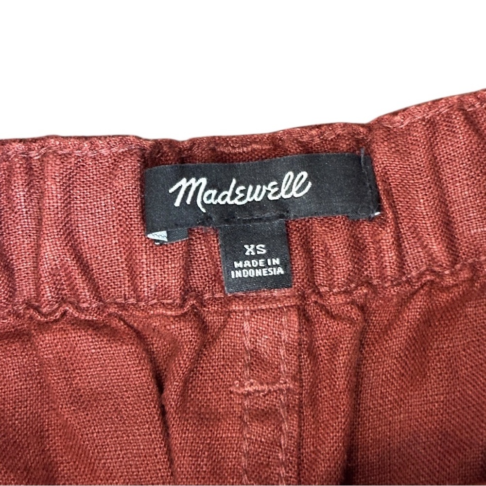 Madewell 100% Linen Pull-On Drawstring Shorts in Henna Red NU669 Women’s XS - Picture 4 of 6